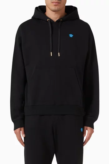 Medusa Embroidered Hoodie in Cotton Jersey