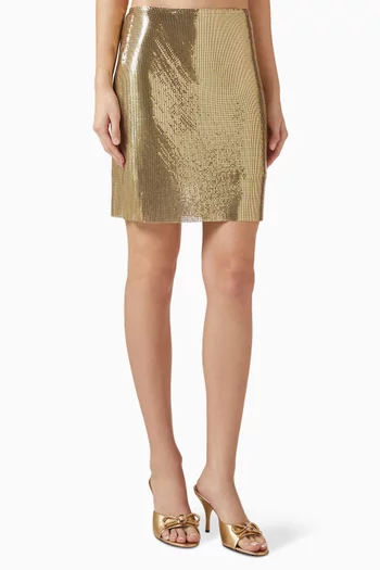 Mini Skirt in Metal Mesh