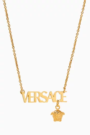 Logo Necklace in Gold-tone Metal