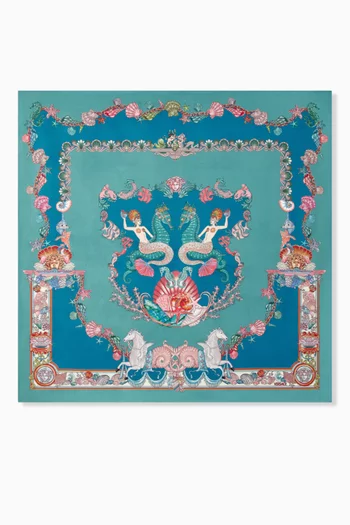 Large Coral Theatre Foulard in Silk Twill
