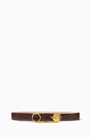 Safety Pin Belt in Calf Leather