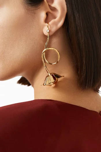 Tewlipa Crystal Earrings in Brass