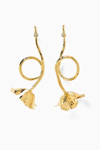 Tewlipa Crystal Earrings in Brass