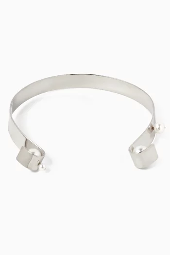 Leen Pearl Choker in Brass