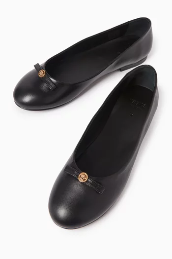 Gianni Ribbon Ballerinas in Leather