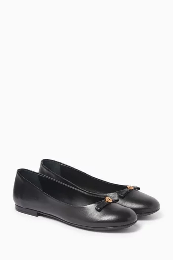 Gianni Ribbon Ballerinas in Leather