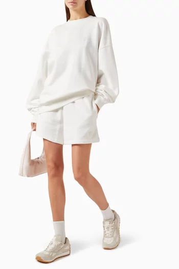 Kam Framed-Monogram Shorts in Cotton Fleece
