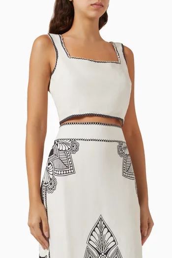 Soleil Cropped Top in Linen-blend