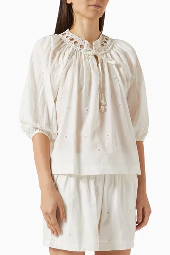 Esme Crochet-trim Top in Cotton Blend