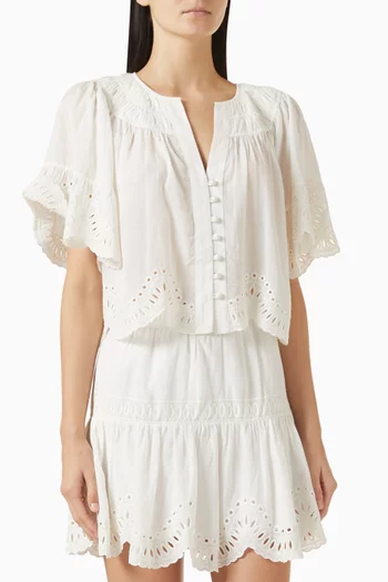 Anaya Embroidered Top in Cotton Blend