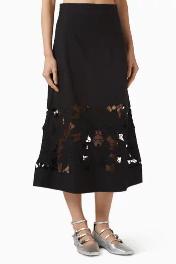 Talitha Midi Skirt in Cotton-poplin