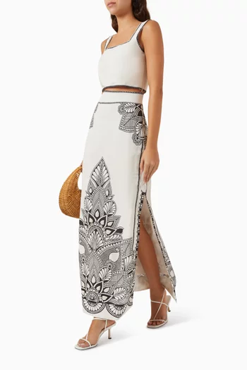 Sadia Maxi Skirt in Linen-blend