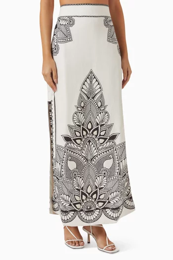 Sadia Maxi Skirt in Linen-blend
