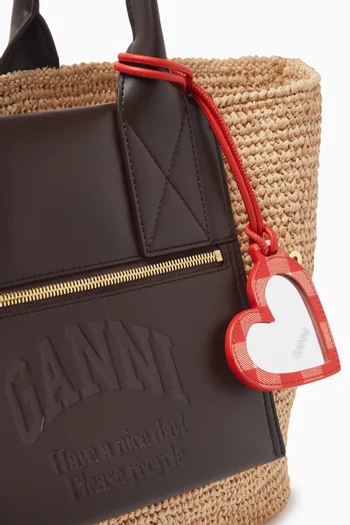 Bou Heart Mirror in Recycled Leather