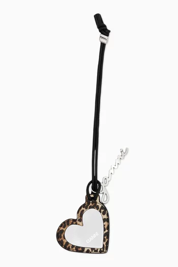 Bou Heart Mirror in Recycled Leather