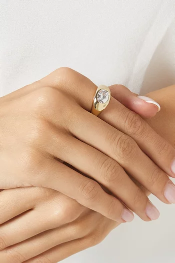 The Oval Orbit Bezel Ring