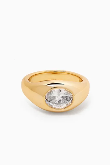 The Oval Orbit Bezel Ring