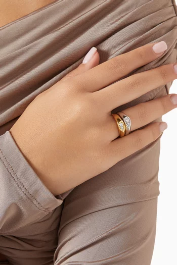 Two-tone Pear Stacker Ring Set