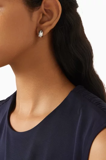 The Pavé Stripe Monaco Huggie Earrings