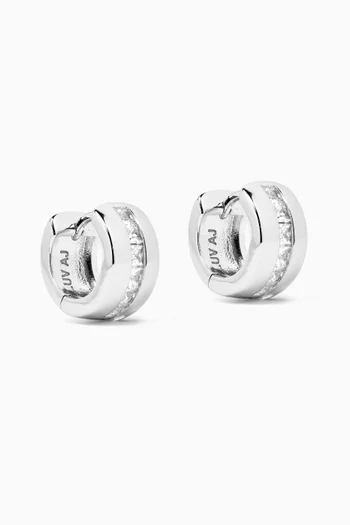 The Pavé Stripe Monaco Huggie Earrings