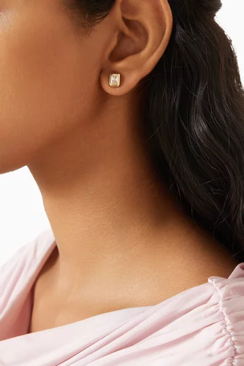 The Emerald Bezel Stud Earrings