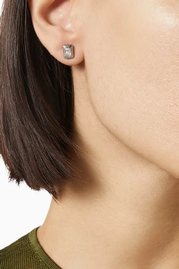 The Emerald Bezel Stud Earrings