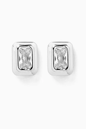 The Emerald Bezel Stud Earrings