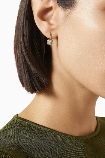 The Classique Cushion Hook Earrings in Gold-plated Brass