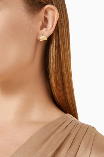 Shield Stud Earrings in Gold-plated Brass