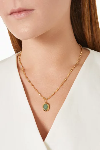 Sunset Stone Necklace in Gold-plated Brass
