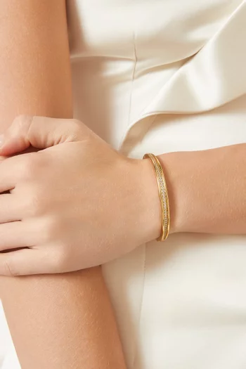 Wave Hinge Cuff in Gold-plated Brass