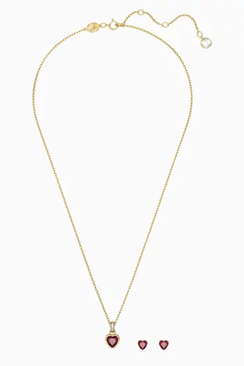Chroma Necklace & Earrings Set in Gold-plated Metal