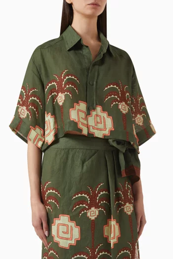Cumbi Crop Shirt in Linen
