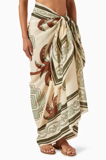 Tropical Equestrian Pareo in Cotton