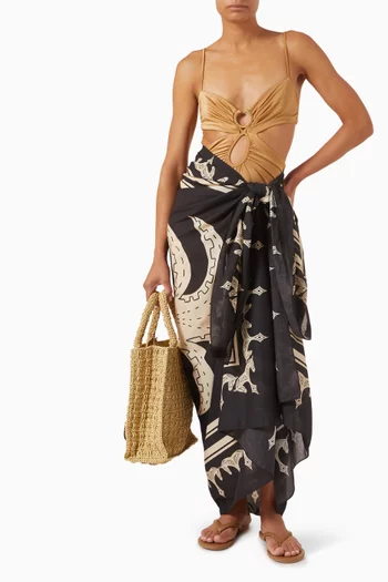 Ancestral Palm Pareo in Cotton