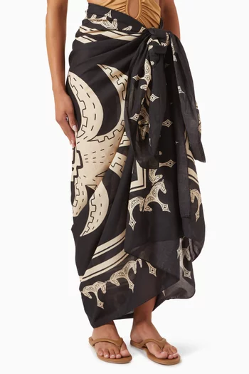 Ancestral Palm Pareo in Cotton