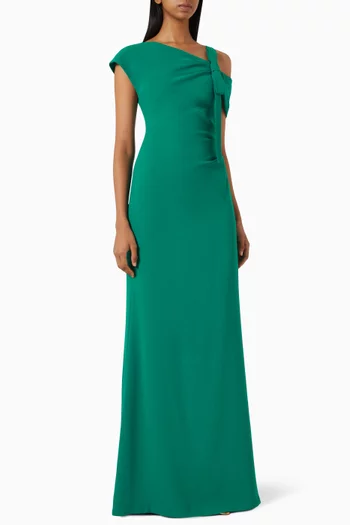 فستان سهرة بتصميم غير متماثل كريب