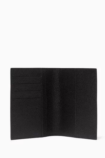 Logo-plaque Passport Holder in Leather