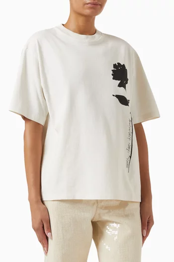 Rose-print T-shirt in Cotton-jersey