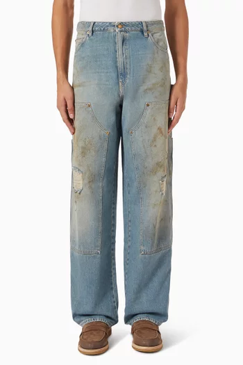 بنطال جينز مارلي بنقشة طلاء دينم