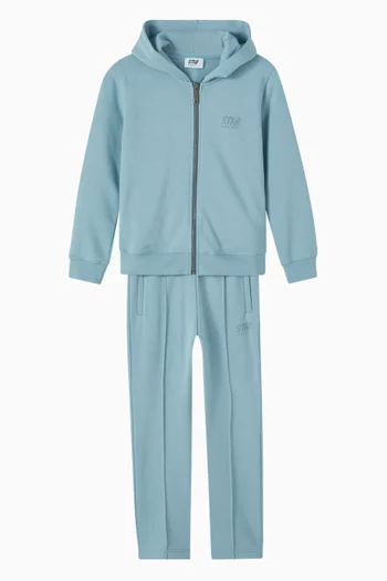 Logo-print Zip Hoodie in Cotton-blend