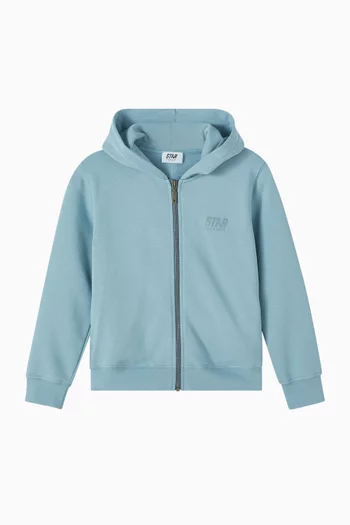 Logo-print Zip Hoodie in Cotton-blend
