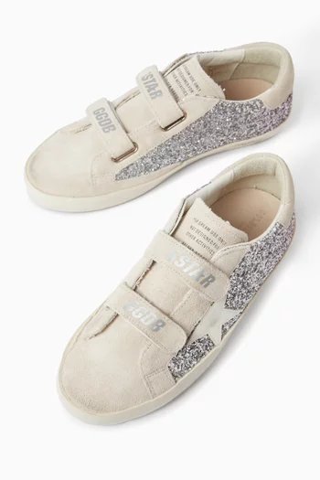 Young Old School Glitter Sneakers in Suede