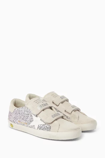 Young Old School Glitter Sneakers in Suede