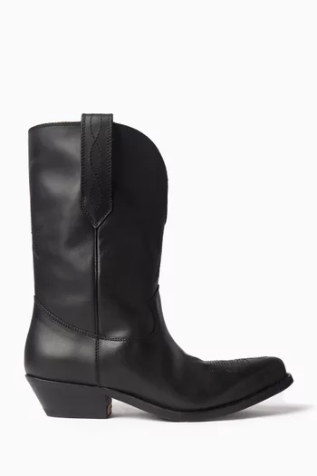 Low Wish Star Boots in Leather