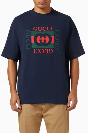 تي شيرت بشعار الماركة قطن جيرسيه