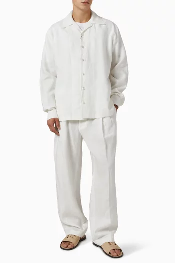 Pleat-front Sweatpants in Linen
