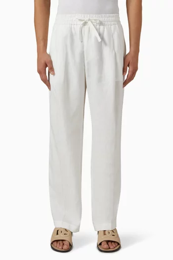 Pleat-front Sweatpants in Linen