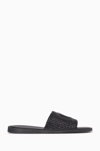 DG Slide Sandals in Raffia