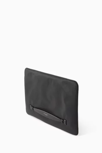 Clutch Bag in Nylon & Leather
